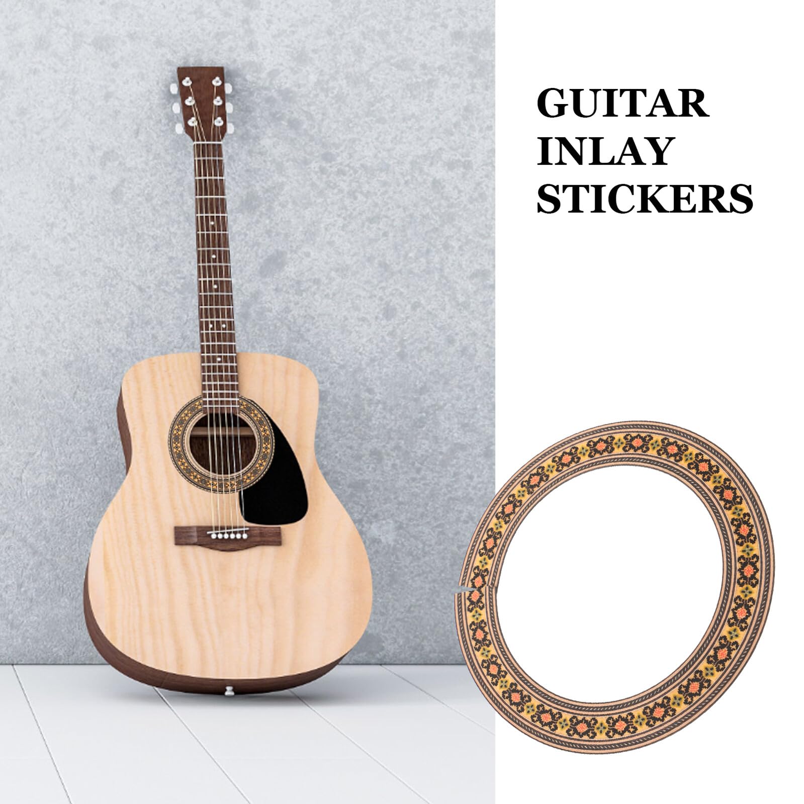 Drewniana Rozeta Dekoracyjna Do Otworu Rezonansowego Gitary Akustycznej Cala Naklejka Inlay Do Projektów DIY Łatwa Aplikacja i Usuwanie Gitar Klasycznych i Akustycznych