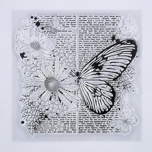 Mariposa flores fondo Sellos transparentes para la decoración de tarjetas y bricolaje Scrapbooking 3042806
