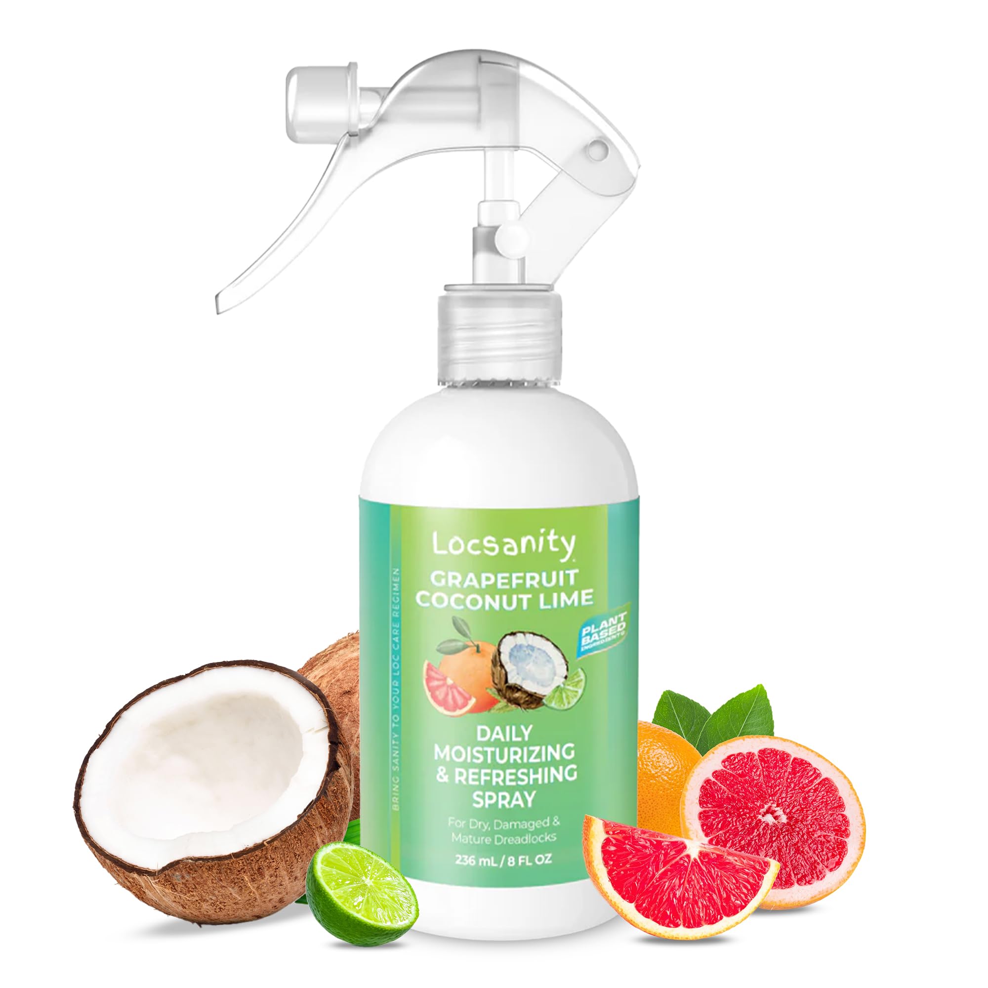 Grapefruit Coconut & Lime Daily Moisturizing Spray Fine Mist - 8 fl oz: Hydrating Mist for Locs, Hair Growth, and Daily Moisturizing Refreshing Spray for Dreads & Braids