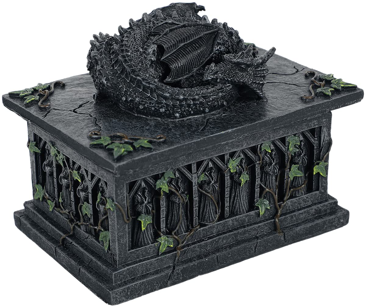 Nemesis Now NOW102 Dragon Tarot Box czarny, żywica, 18 cm