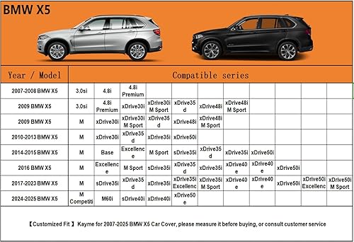 Miniatura 5 de Kayme - Cubierta completa impermeable de 6 capas para vehículo deportivo utilitario, apta para todo clima, protección para exteriores contra lluvia,