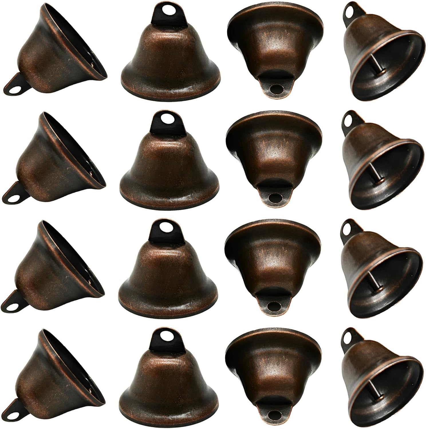 25Pcs 38mm Small Red Copper Bell 1.7x1.5 Inches Vintage Craft Bell