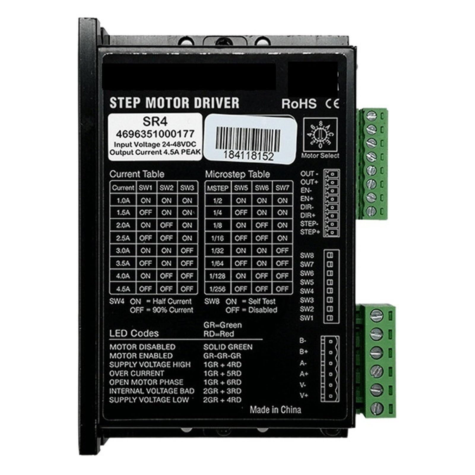 Pilote de moteur pas à pas SR8-Plus pour projet impression 3D - 3