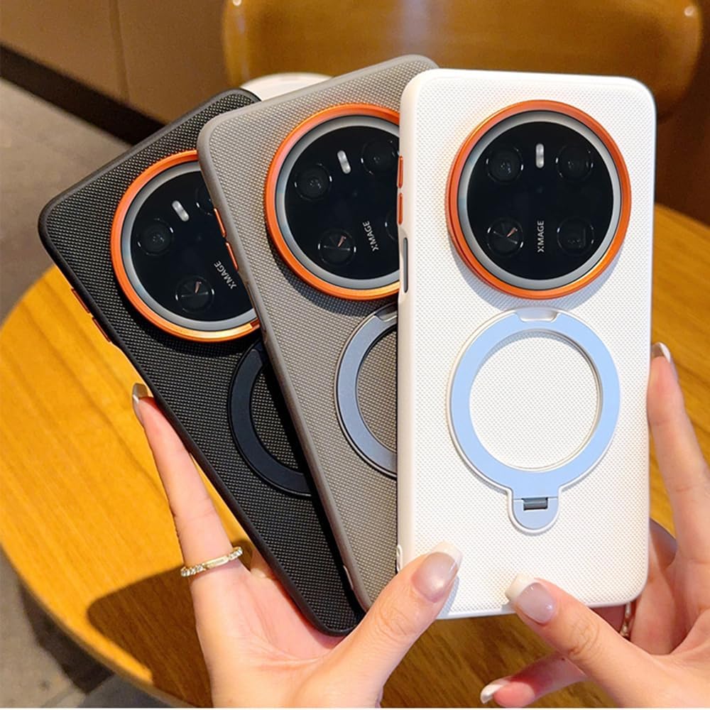 for Honor Magic 8 Pro Case Cover Fit for Wireless Charging, TPU Bumper Shockproof Airbag Folding Stand Phone Holder Shell (Black)