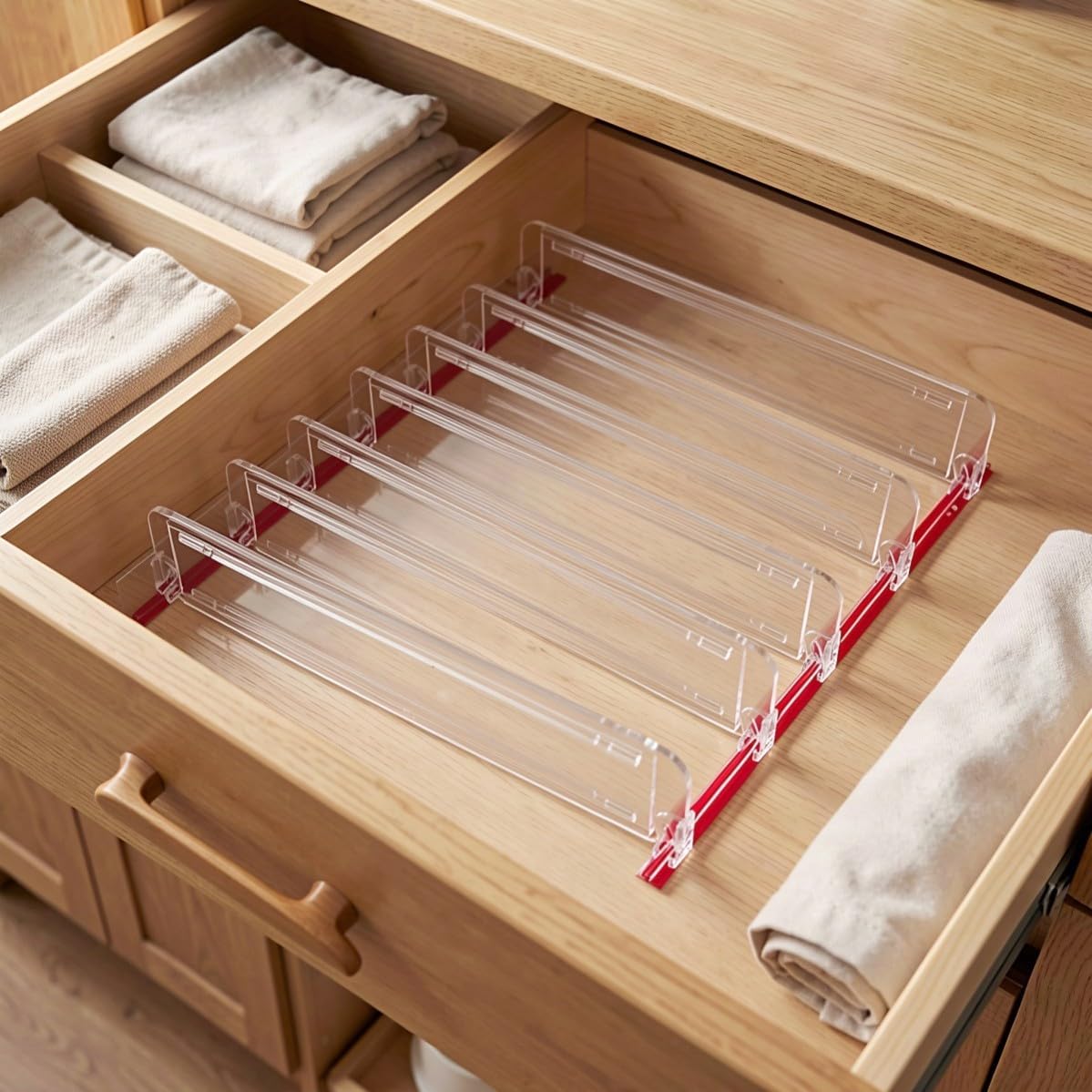 Adjustable Expandable Plastic Shelf Divider for Closets and Library