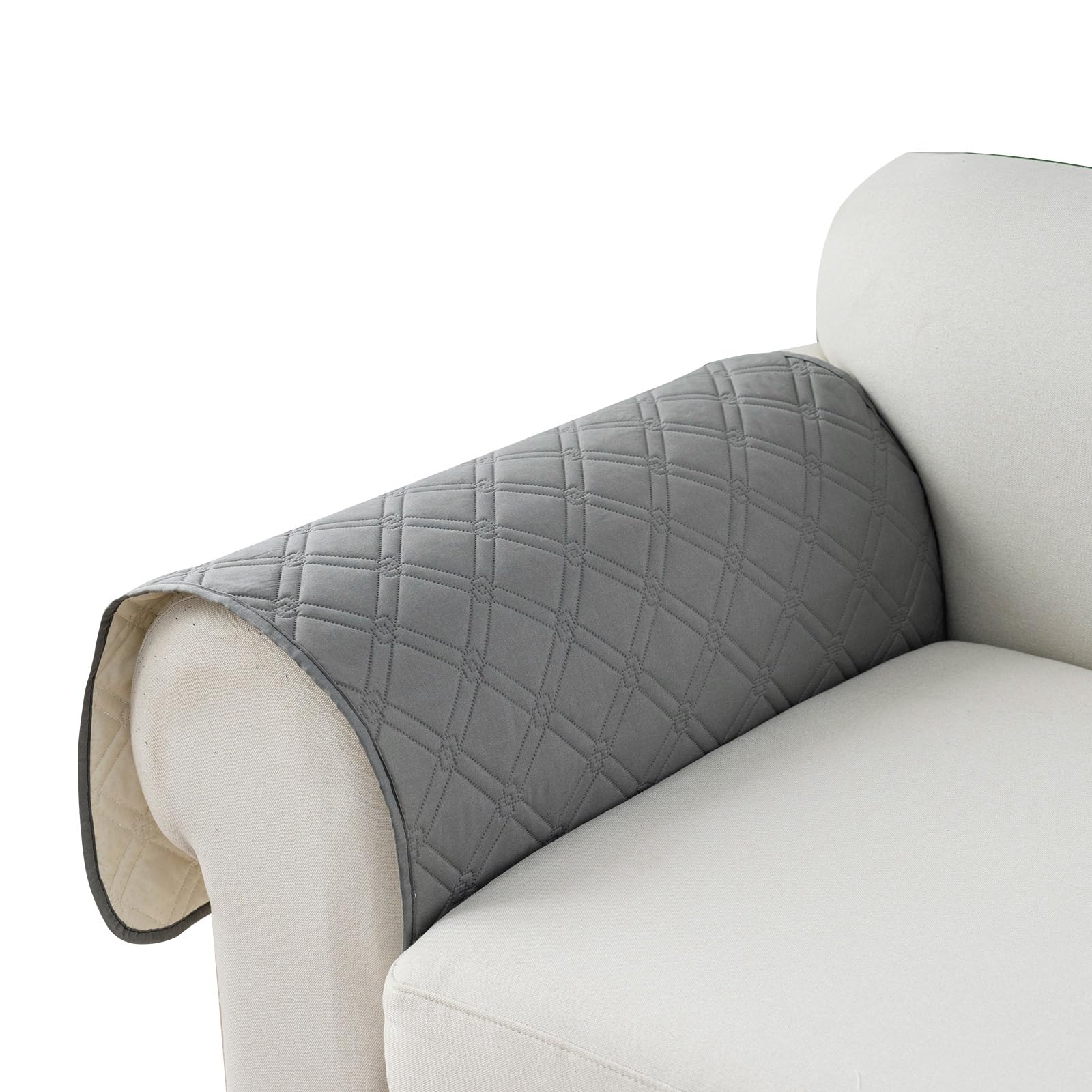 Genina Sofa Armrest Cover, Anti-Slip Armchair Slipcovers for Dogs Cats Pet, Water Resistant Couch Arm Cover for Backrest Recliner Loveseat, L Shaped Sofa, 23.6 x 27.5 Inches（2 Pieces）