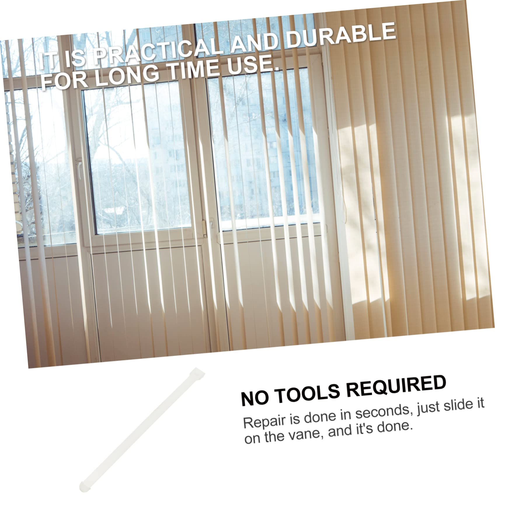 HOOTNEE 100pcs Vertical Blinds Parts Replacement Slats for Curtains Window Blinds Connectors Easy Installation for Studios Apartments Offices and Restaurants