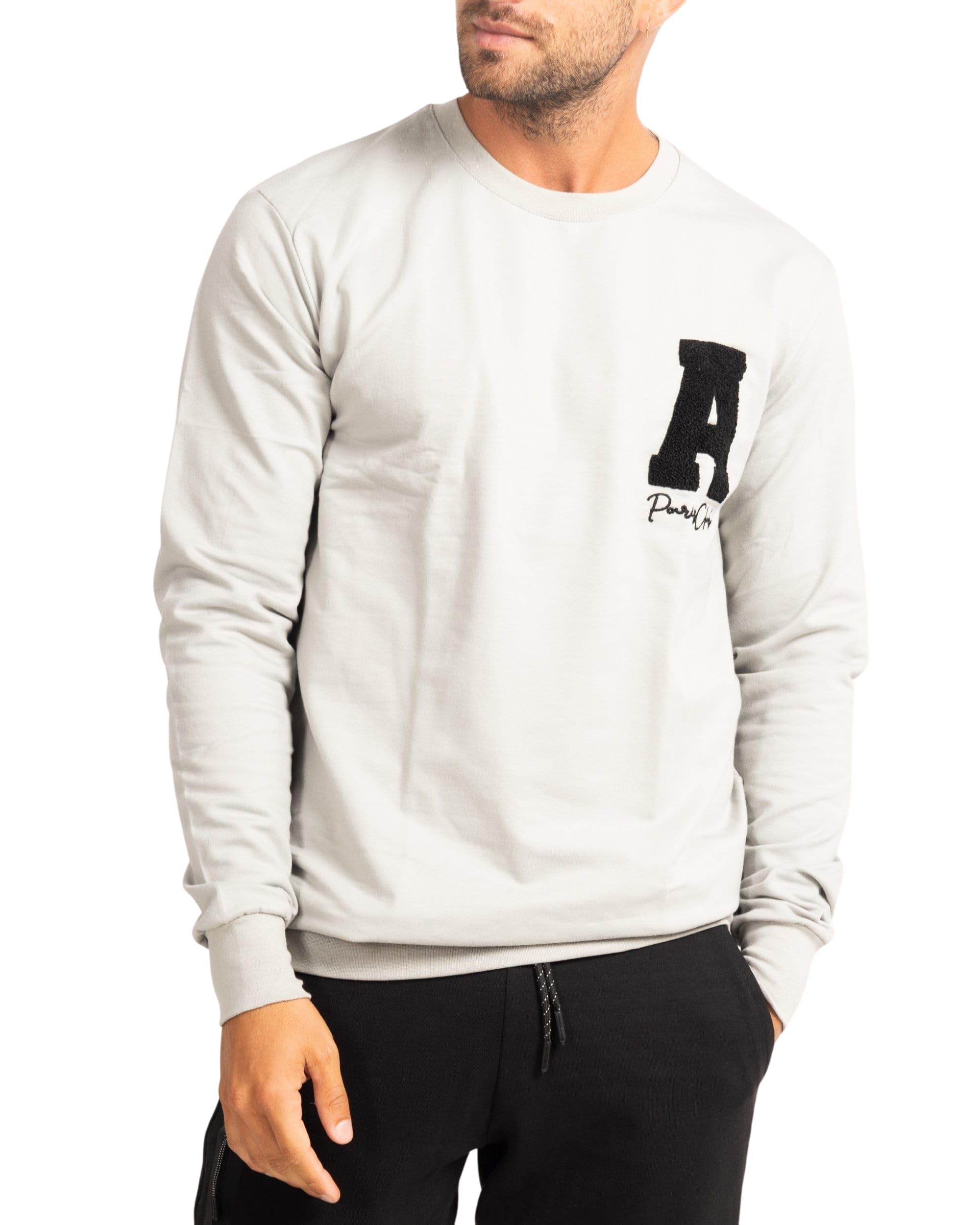 Subliminal Moda Suéter De Hombre De Manga Larga Cuello Redondo Liso Bordado A Tendencia - BX728