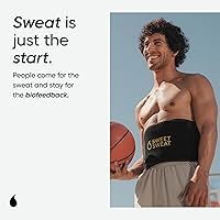 Vista 3 de Sports Research Sweet Sweat - Faja reductora de cintura (serie core), banda de fitness para mejorar el sudor para mujeres y hombres