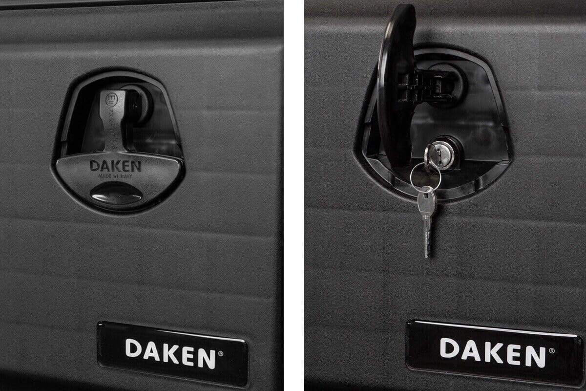 Daken Just 750 - Caja de herramientas para camión, 750 x 350 x 450 mm, apilable, para camiones, remolques, furgonetas, con cerradura (con soporte universal)