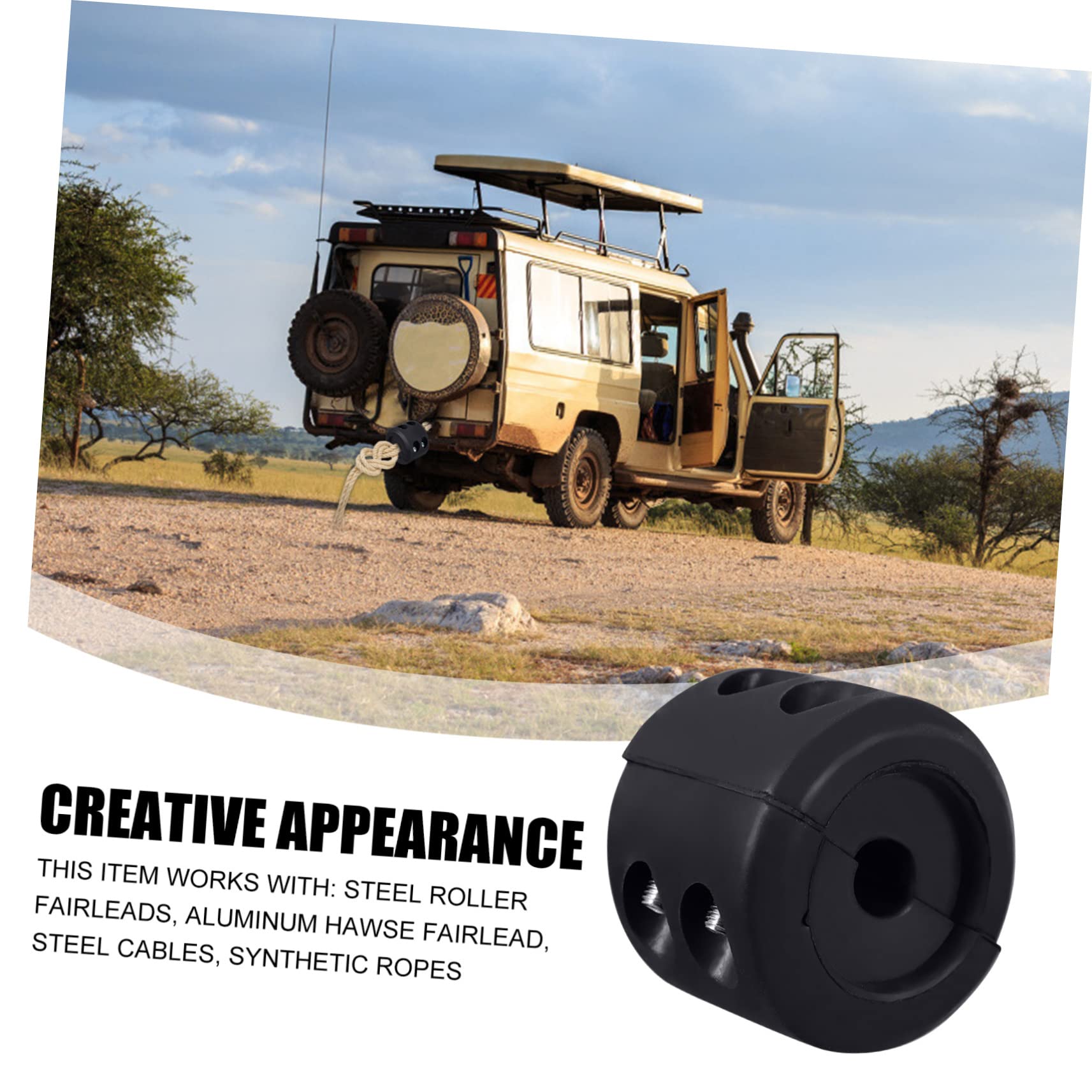 Butée de Crochet Protection Solide Prolongeant la Vie du Crochet Treuil en Caoutchouc Noir pour Câble de Treuil ATV Utv Compatible Cordes Synthétiques