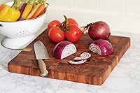 Vista 2 de Ironwood Gourmet 28218 Square Charleston End Grain Chef's Board , Acacia Wood 14" Square
