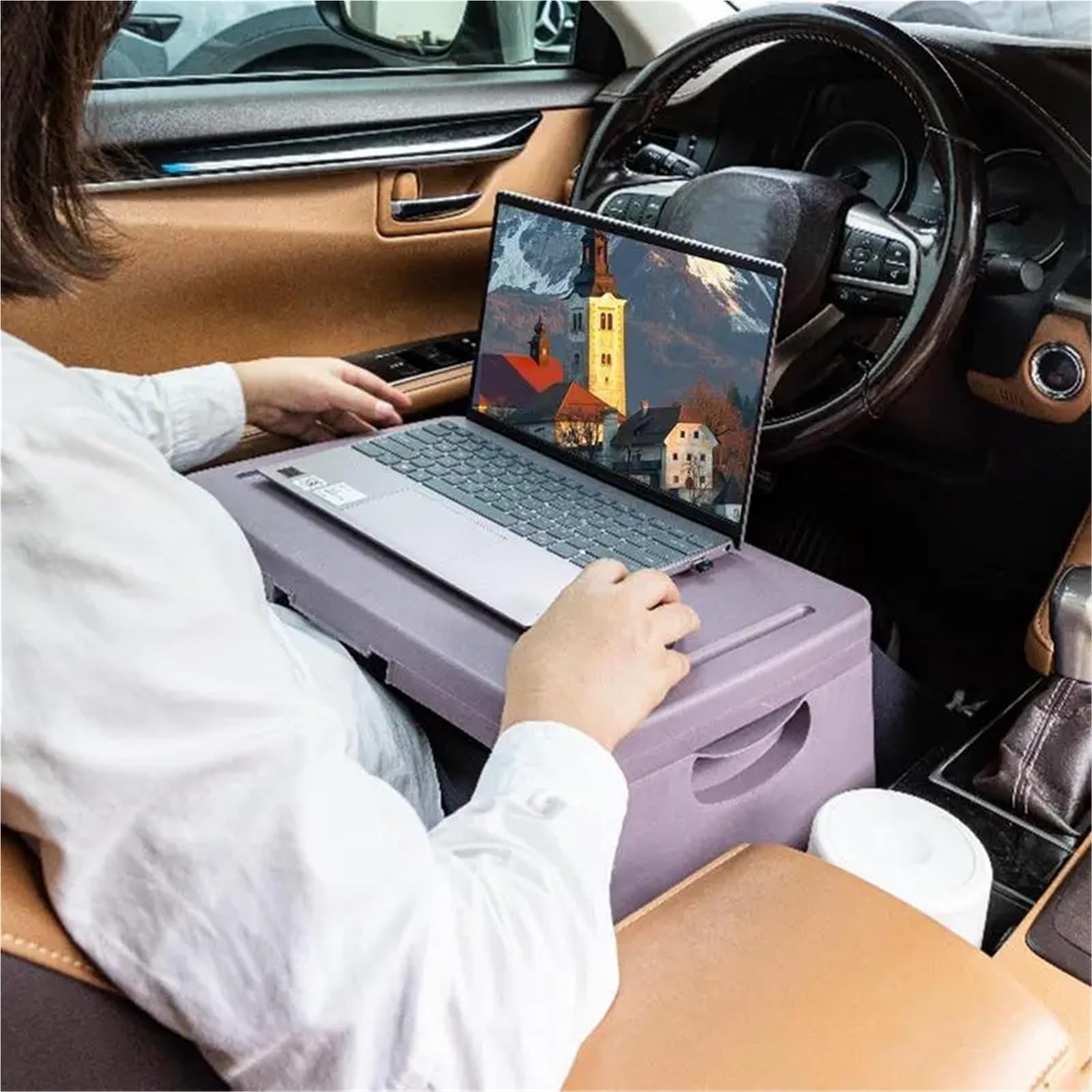 Tragbarer faltbarer Betttisch, multifunktional, zum Schreiben, Essen & Zubehör, vielseitiger Autotisch (schwarz), ideal für Zuhause und Reisen