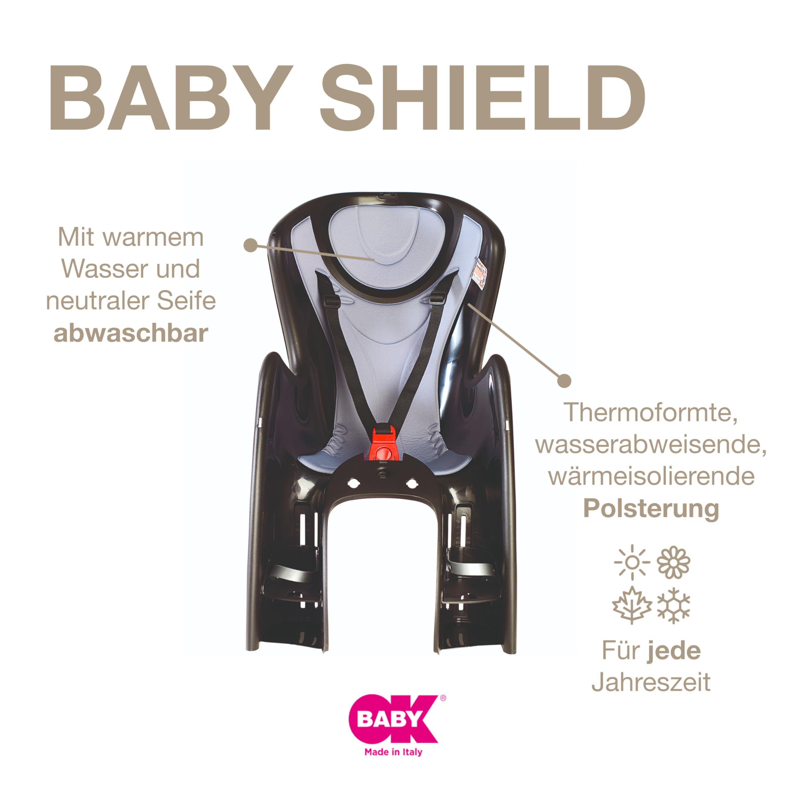 Ok Baby - Baby Shield - Kindersitz für hinten Schwarz