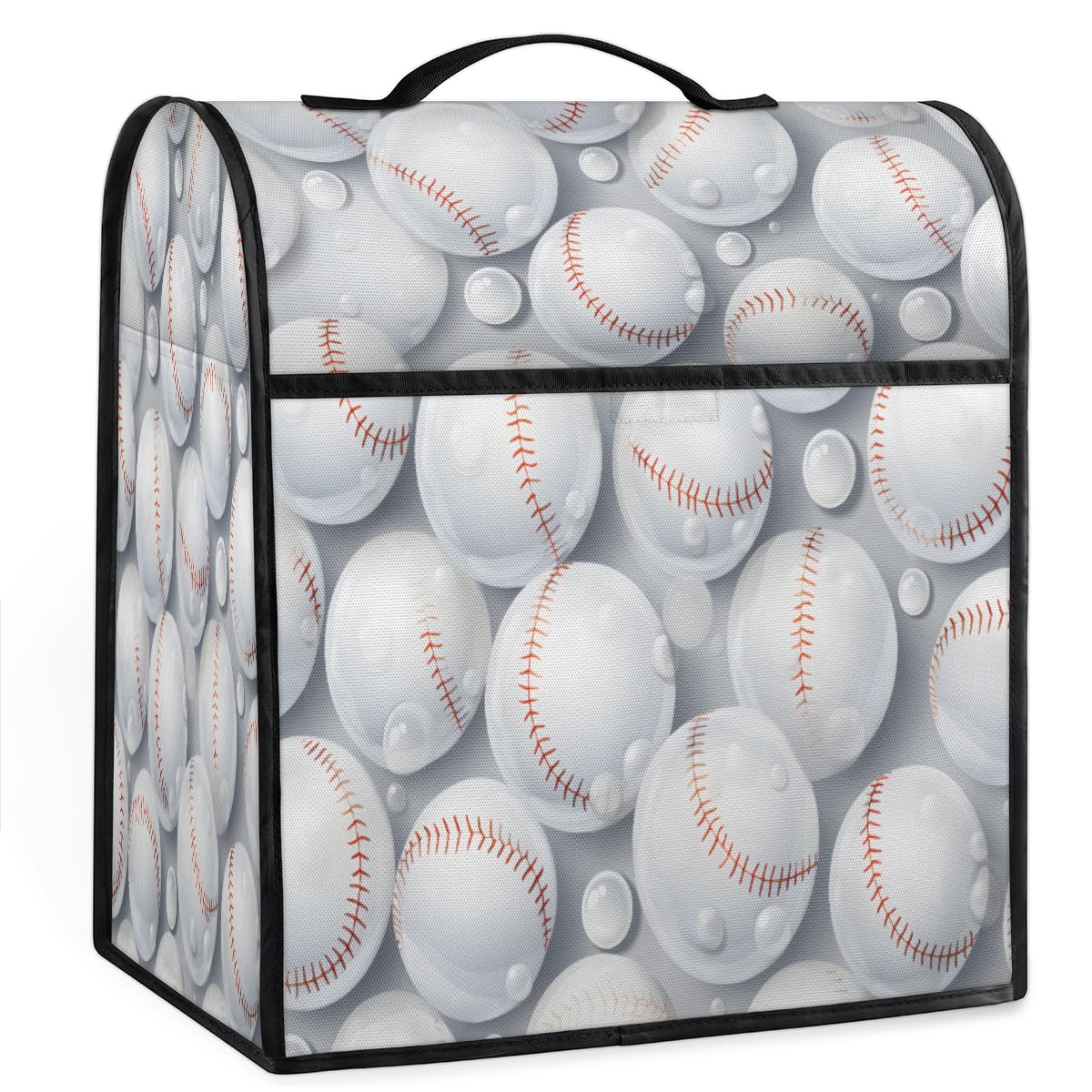 Coffee Maker Cover Baseball White Kitchen Appliance Covers Small Appliance Covers Blender Cover Juicer Cover Dust Covers for Kitchen Appliances with Top Handle and Pockets,Washable,B67