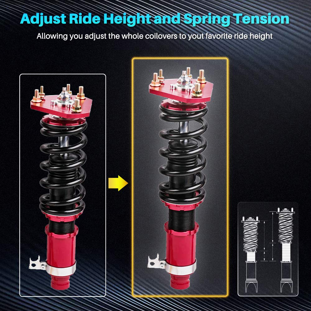 maXpeedingrods Sospensione filettata per Prelude Coupe 1992-2001 Ammortizzazione regolabile