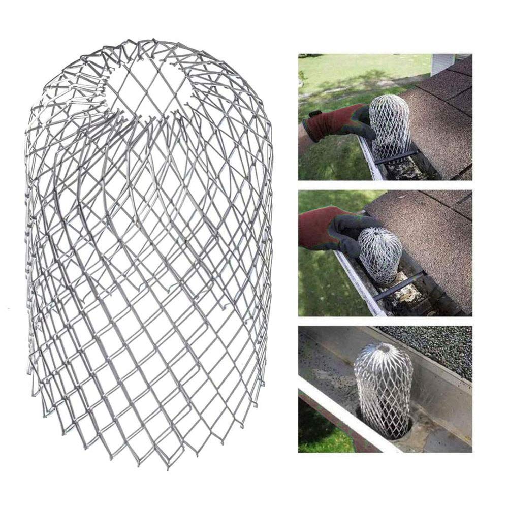 Protezioni Grondaie In Rete Metallica - 4 Pezzi, Flessibili, Per Tubi Rotondi E Quadrati - Foto 2