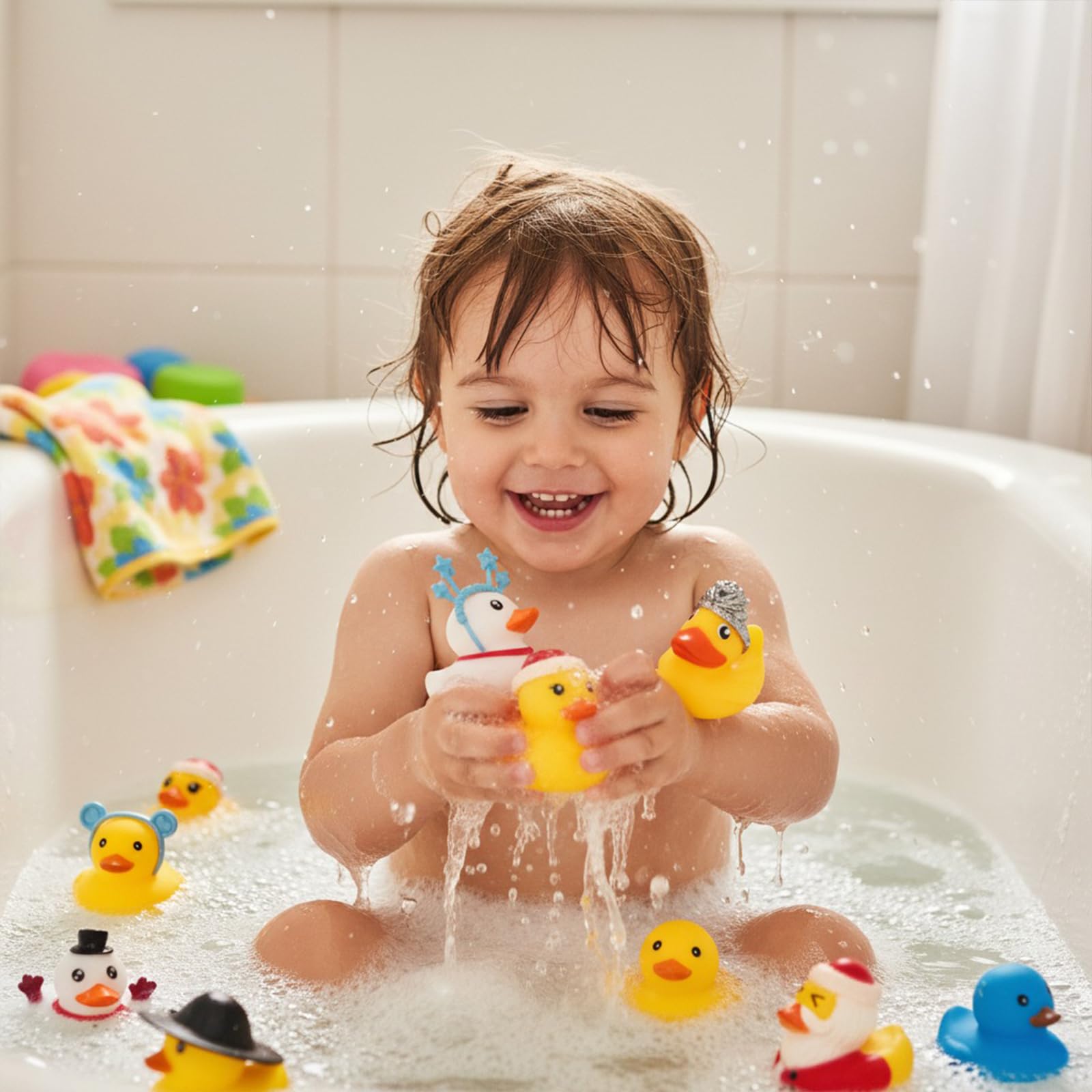 Guopai Rubber Duck Advent Calendar 2025, 24 Days Christmas Countdown Calendar with Bath Toys, Kids Party Gift Set - Image 4