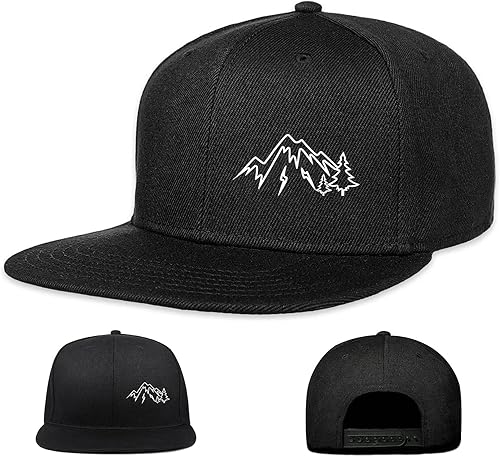 Negi Snapback Hats for Mens Hat Fitted Mountain Gaming Trucker Dad Black Flat Bill Adjustable Baseball Cap Brim
