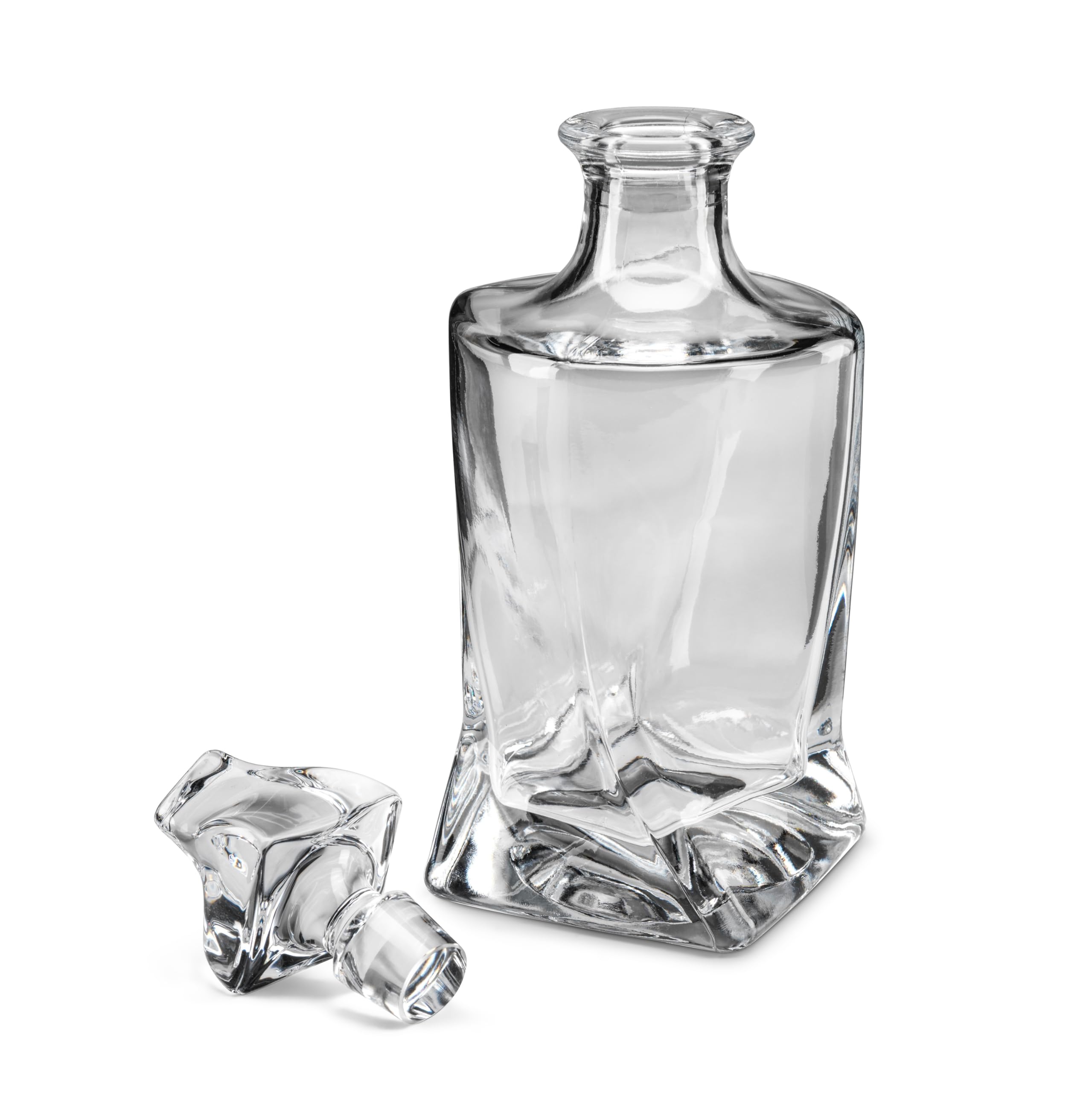 Connoisseur Creations Carafe à décanter à whisky en verre torsadé de qualité supérieure - Capacité : 750 ml