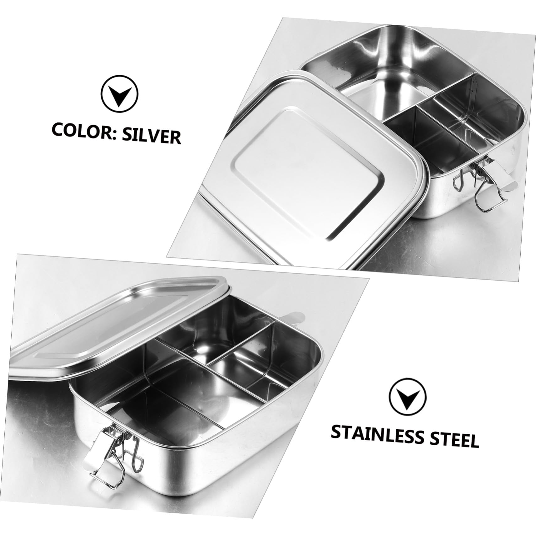 Boîte à Bento à 3 Compartiments Présent Rentrée 1,2l Acier Inoxydable