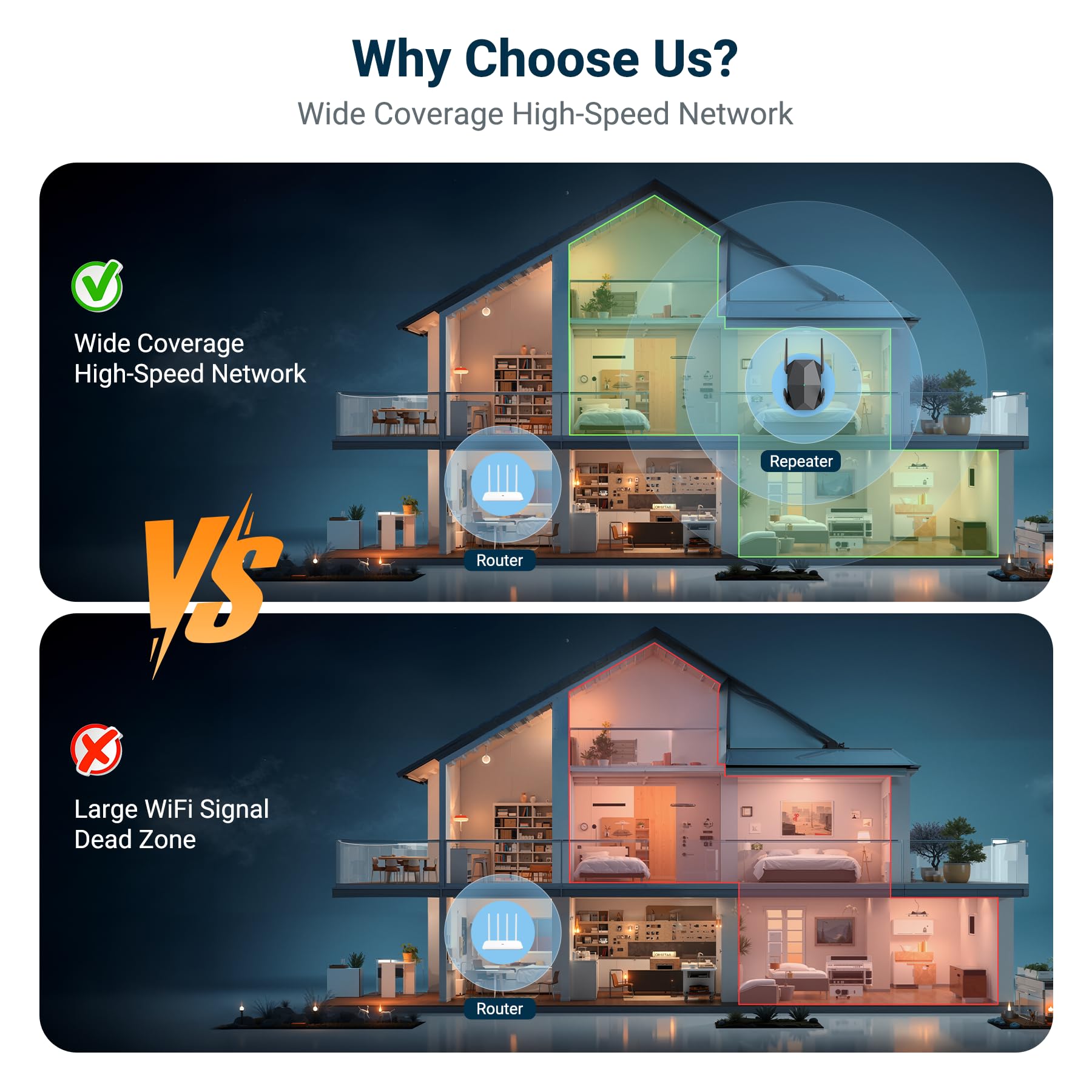 2026 AX3000 WiFi 6 Extender Signal Booster, Multi-Link Connettività Internet Extender WiFi Booster per la casa, ripetitore WiFi Dual Band a lungo raggio, fino a 19000 piedi quadrati, facile