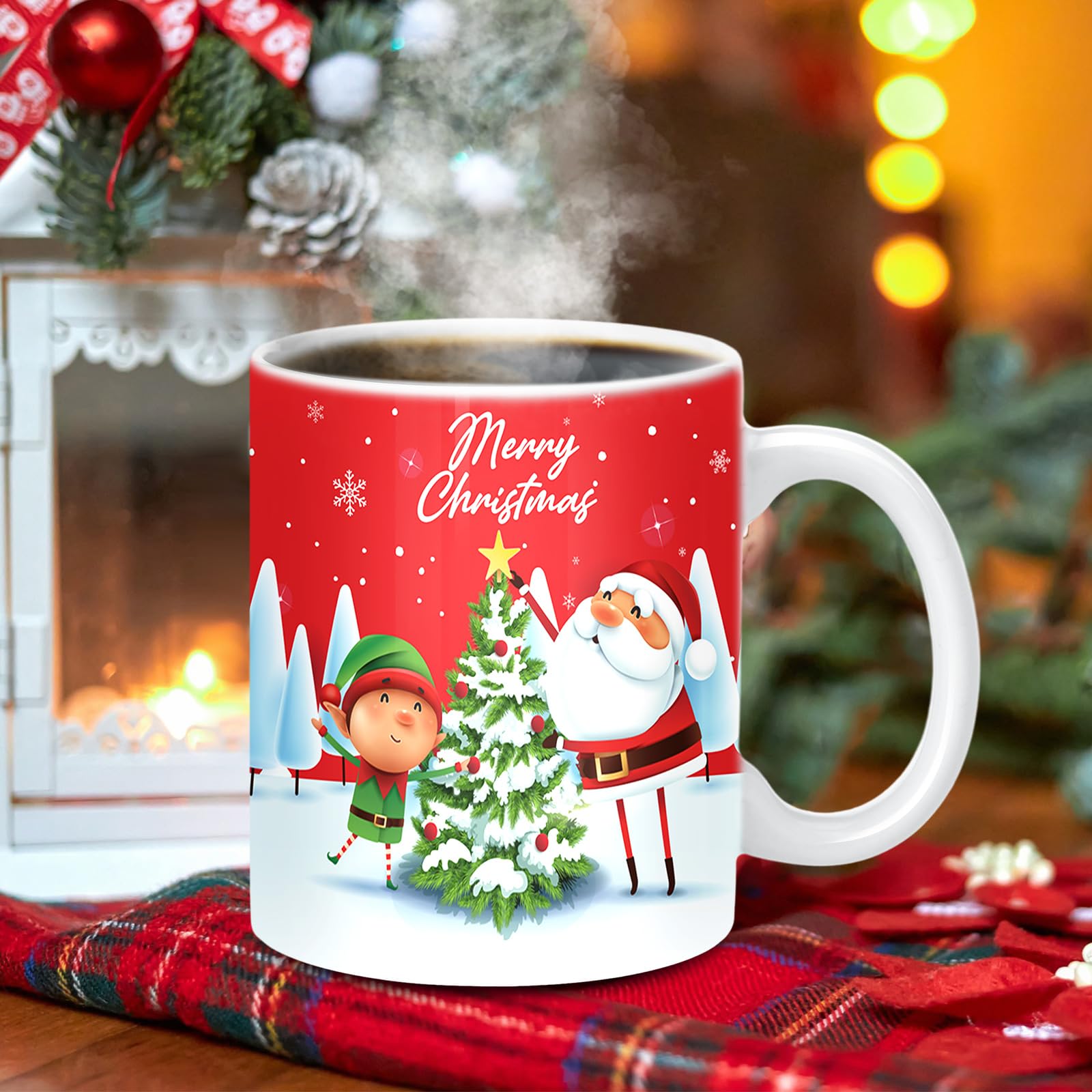 12 tazas de sublimación de Navidad de 12 onzas que cambian de color, tazas de café sensibles, tazas de café que cambian de calor para amigos, regalo de cumpleaños y Navidad para hombres y