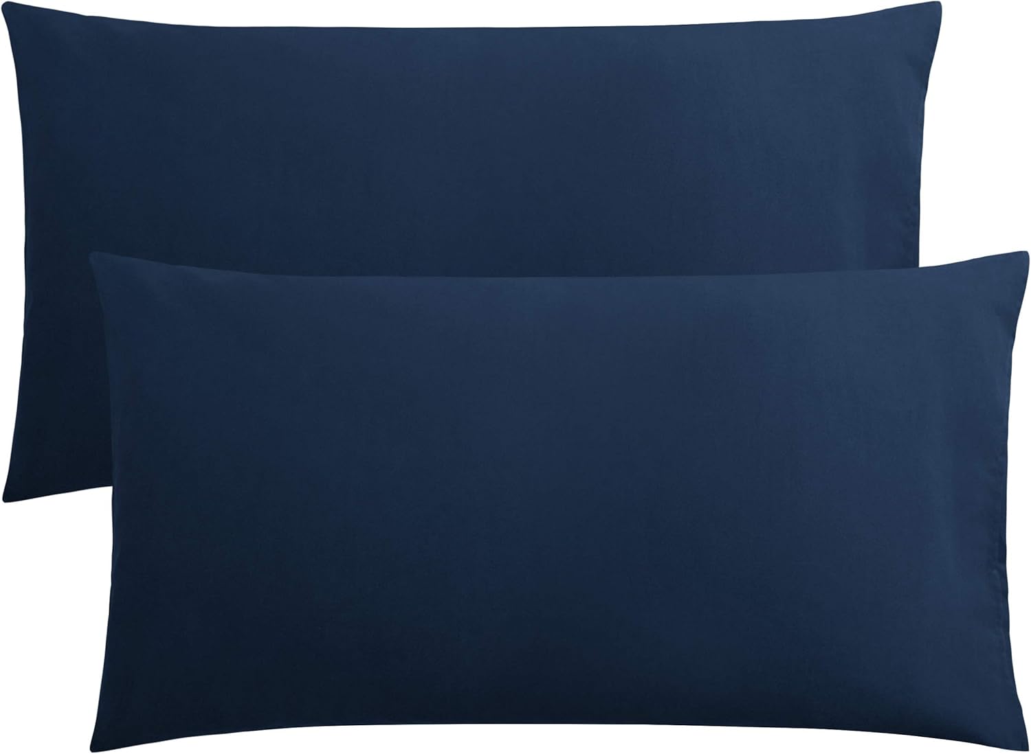 FLXXIE King Size Pillowcases Set of 2 - Soft Microfiber Covers, Wrinkle Fade Stain Resistant, Envelope Closure 20x36 Navy
