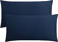 FLXXIE King Size Pillowcases Set of 2 - Soft Microfiber Covers, Wrinkle Fade Stain Resistant, Envelope Closure 20x36 Navy