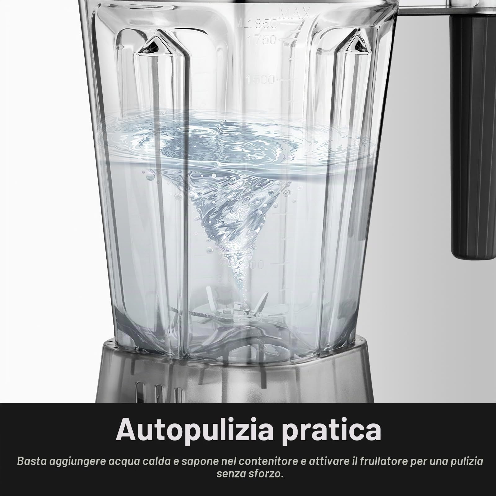 AMZCHEF Frullatore Tritatutto Multifunzione con 8 Velocità Selezionabili, Frullatore Professionale 1800W, Blender 1,85 Litri per Frullati, Smoothie, Tritaghiaccio, Frutta Congelata, Frutta Secca