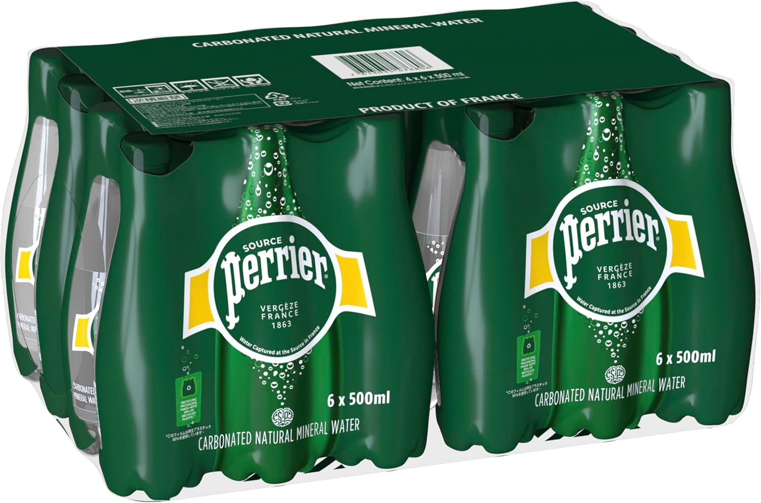 Perrier(ペリエ) プレーン 炭酸水 シュリンクパック PET [直輸入品] 500ml ×24本