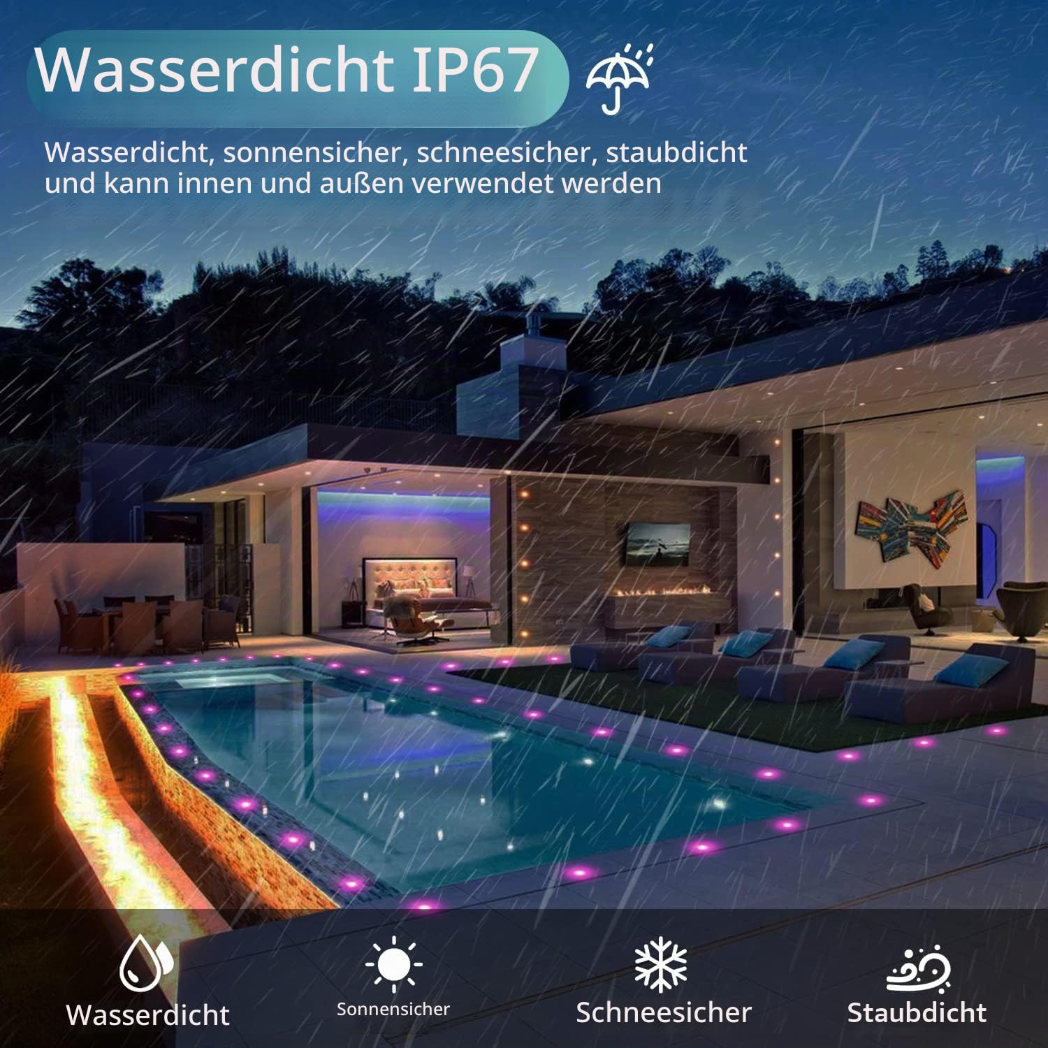 HIBOITEC 10er RGBW LED Bodeneinbauleuchten Aussen, IP67 Wasserdicht, 0,8W LED Einbaustrahler mit Fernbedienung Dimmbar, Terrassen Einbaustrahler Außen für Terrasse Garten Gehweg Treppen Full Kit