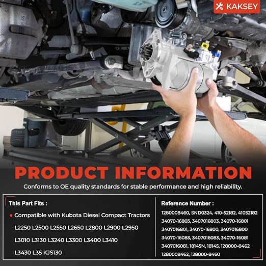 Motor de arranque compatible con tractores Kubota Diesel miniatura 2