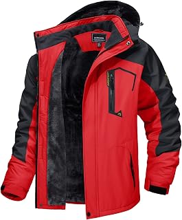 MAGCOMSEN Herren Winter Skijacke Fleece Gefüttert Winterjacke Outdoor Verdickt Softshelljacke Wasserdicht Winddicht Jacke Atmungsaktiv Funktionsjacke mit Abnehmbarer Kapuze