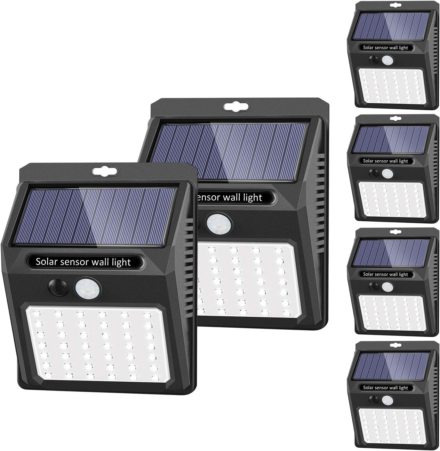 Solar Lights Outdoor [6 Pack/3 Working Mode], SEZAC Security Motion Sensor Wireless IP 65 Waterproof for Garden Fence Patio Garage (42 LED)