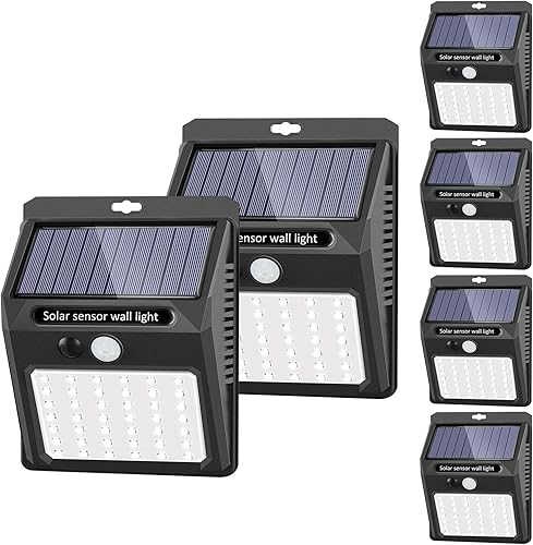 Miniatura 7 de Luces solares para exteriores, paquete de 10 luces solares con sensor de movimiento al aire libre con 3 modos de iluminación, luces solares para