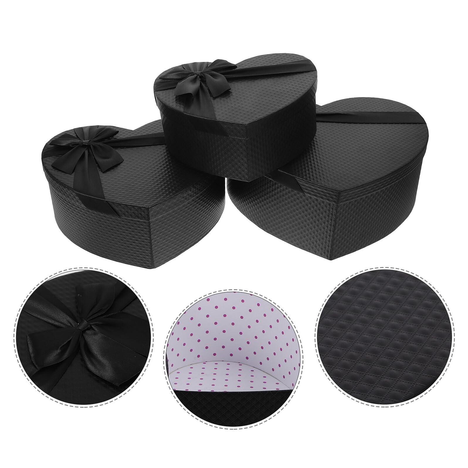 HOODANCOS 3 Stück Pack Herzförmige Geschenkboxen zum Valentinstag Leere Pralinenschachteln aus Robustem Papier Großzügige Verpackungskartons für Blumen Süßigkeiten und Geschenke für Paare