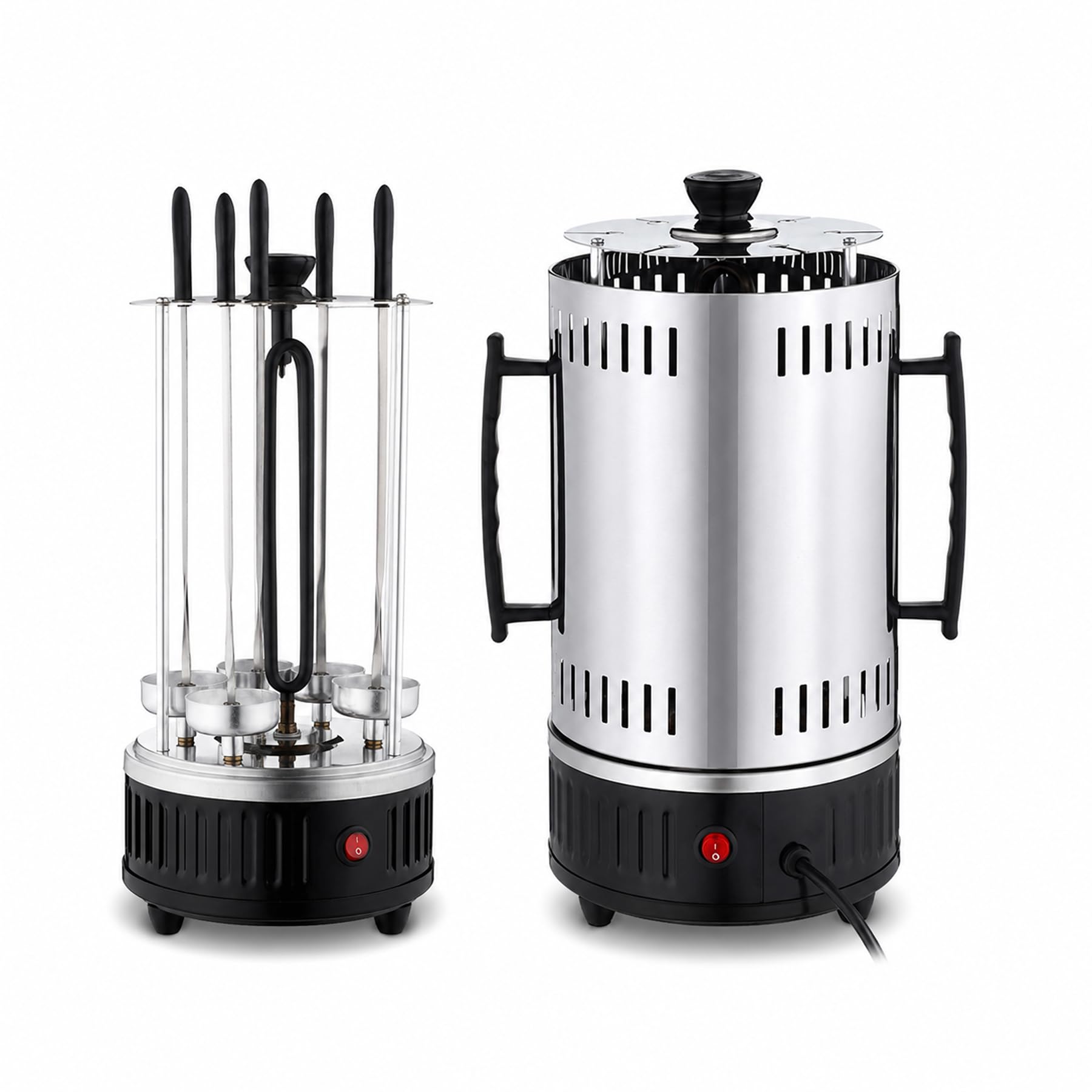 MYHEART Electric Power Vertical BBQ Grill Stainless Steel Broiler BBQ Tong Grill Oven Home Smokeless Electric Grill Kebab Machine-image-10