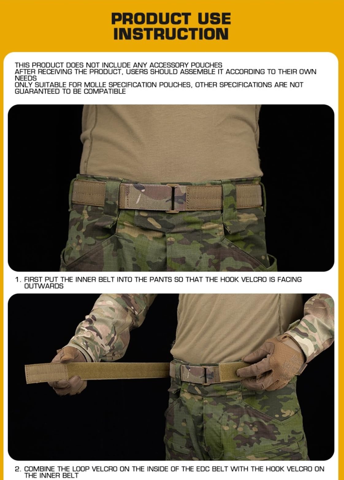 Peminkoo MOLLE wojskowy taktyczny specjalny pas bojowy 1,8 cala z klamrą szybkiego zwalniania MOLLE, torba na ładowarkę Airsoft, paski 3 w 1 dla mężczyzn
