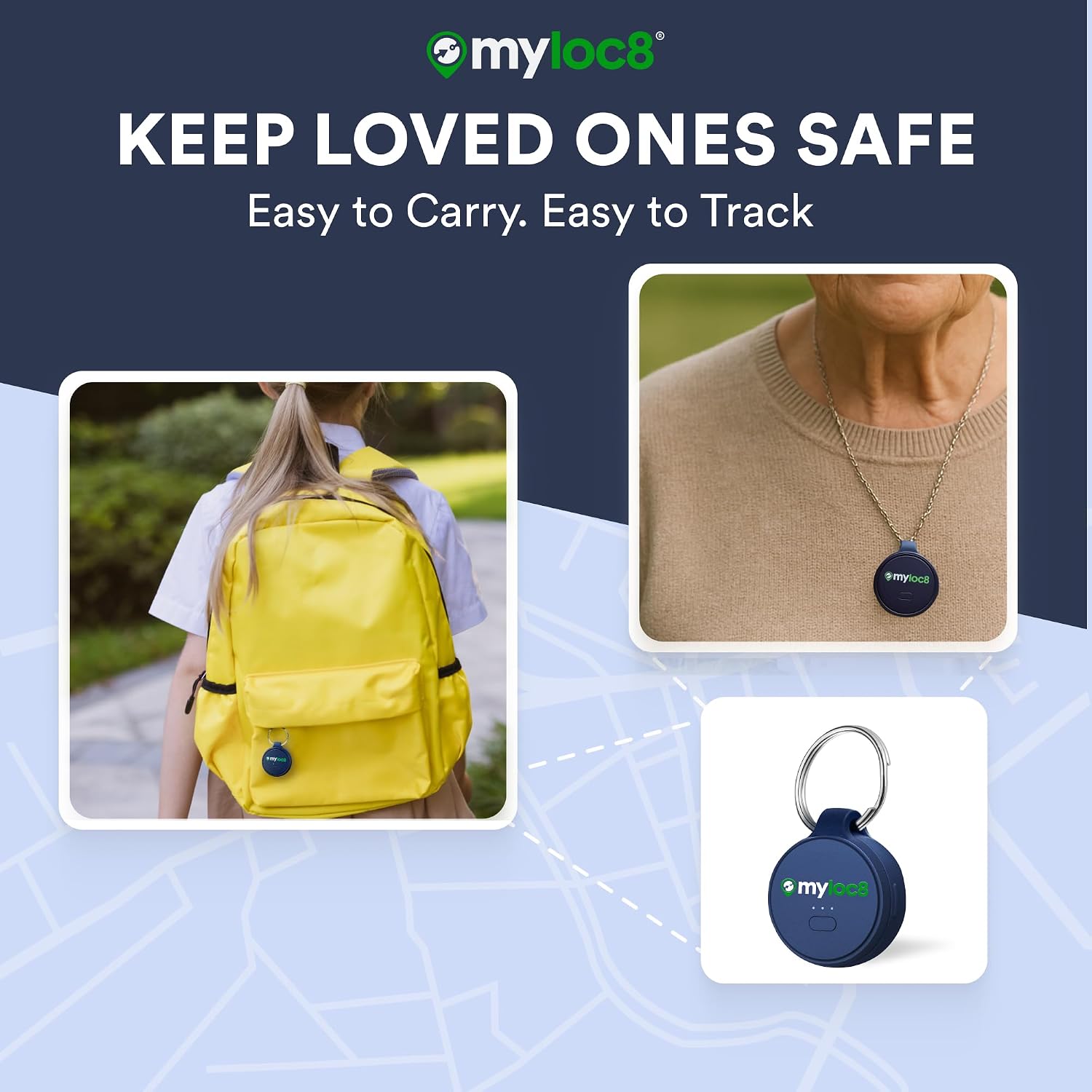 Highly Precise GPS Tracker for Keys, Backpack, Luggage & Kids – Built-in SIM, SOS Button - Smart Tag with Real-Time Tracking, Waterproof, iOS & Android Locator Device (4-Mo Subscription Included)