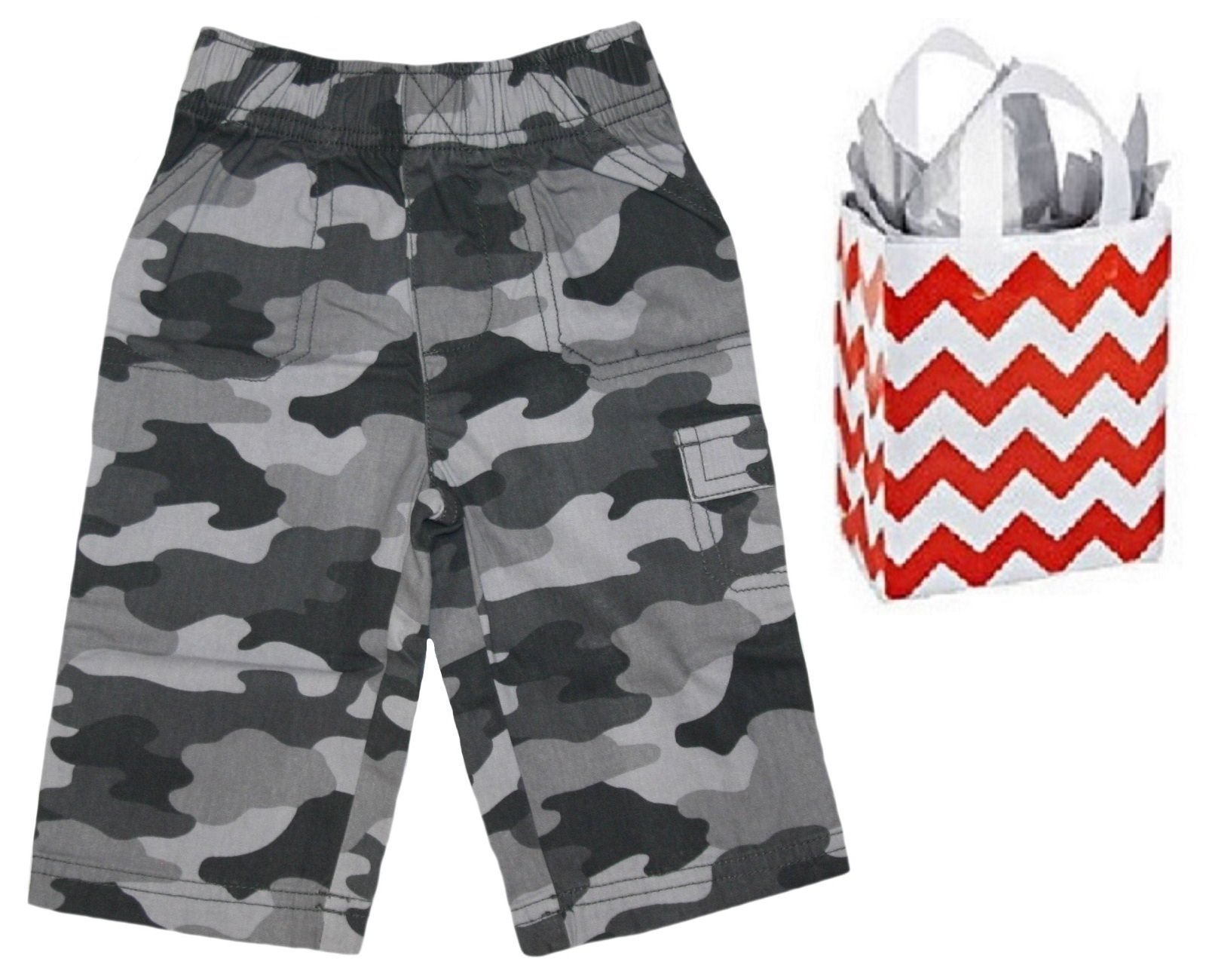 Jumping BeansBaby Boys' Camouflage Cargo Pants & Bag Gift Set, Grey/Camo, 9 Months