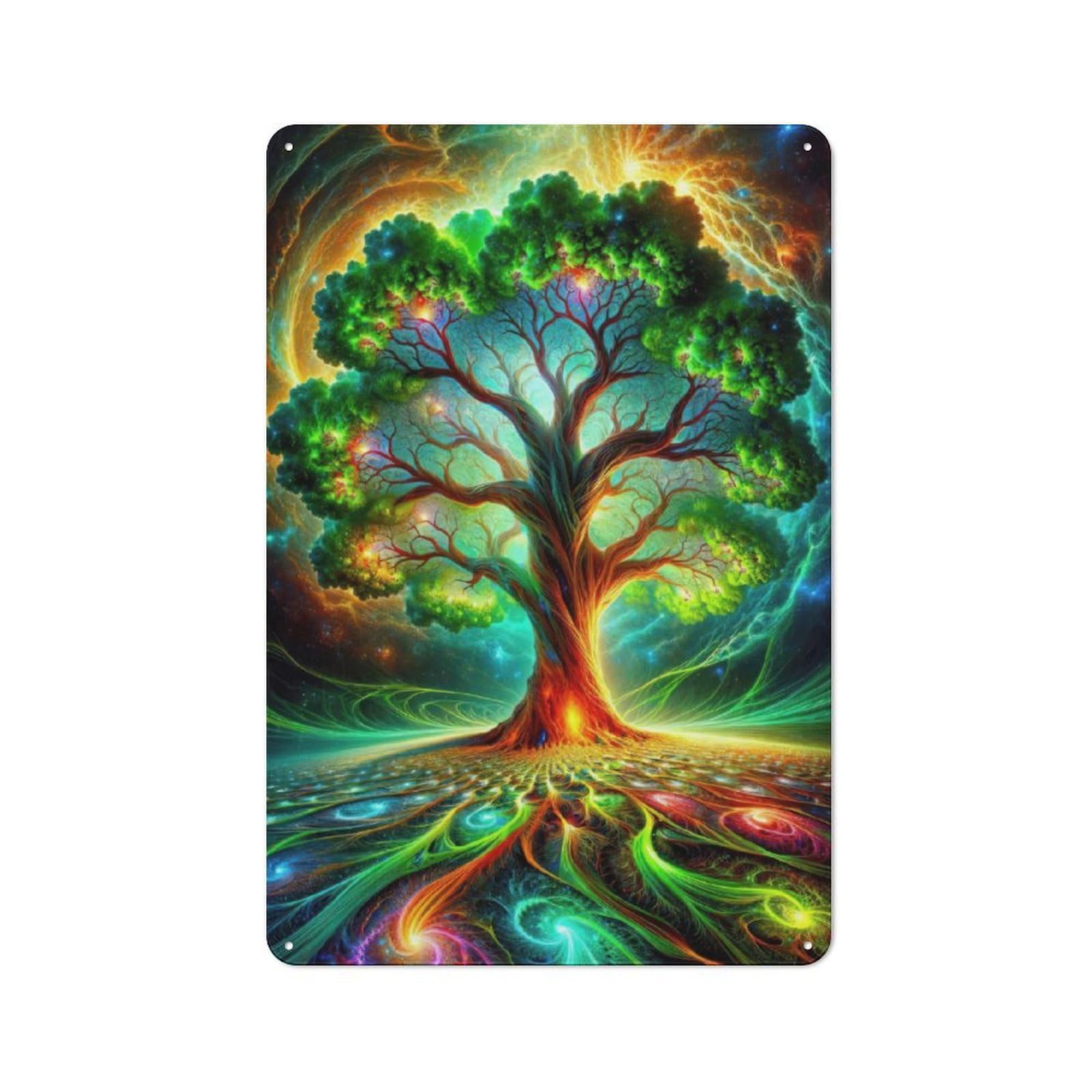 Junmoney Celestial Roots Tin Sign 30X20cm With For Pub Or Café, Retro-Style Decor, Suited To Café Interior Fans