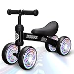 Bobike Baby Balance Bike Toys for 12-36 Months Kids Toy Boy and Girls Gifts Toddler Best First Birthday Gift Children Walker No Pedal Infant 4 Wheels Bicycle (Colorful, Black-Light)