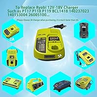 Vista 3 de Reemplaza el cargador de batería de 18 V ryobi P117 P118 P119 Química dual para cargar la batería Ryobi de iones de litio y Ni-cad Ni-Mh 12V 14.4V