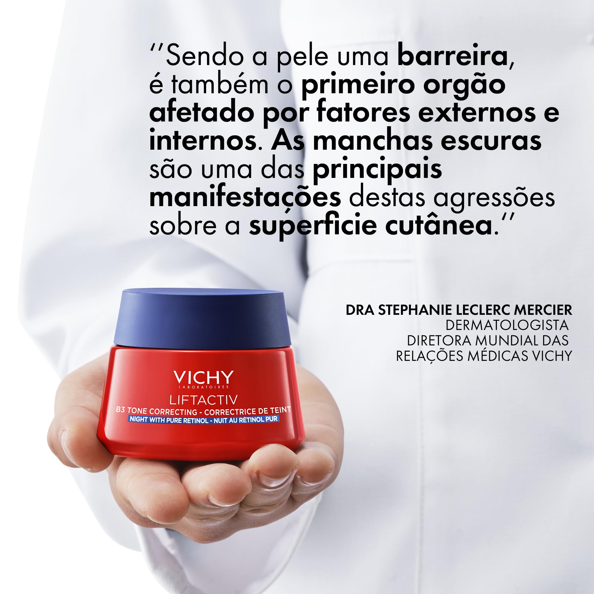 Vichy Crema de Noche Antimanchas con Retinol, Tratamiento Antiedad, Acción Regenerativa, Reduce Arrugas y Corrige la Intensidad de las Manchas, Liftactiv B3, 50 ml