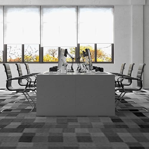 Miniatura 4 de Sillas de recepción, sin ruedas, silla de conferencia, de cuero, resistente, soporte para la espalda, silla de invitados de oficina, juego de 2