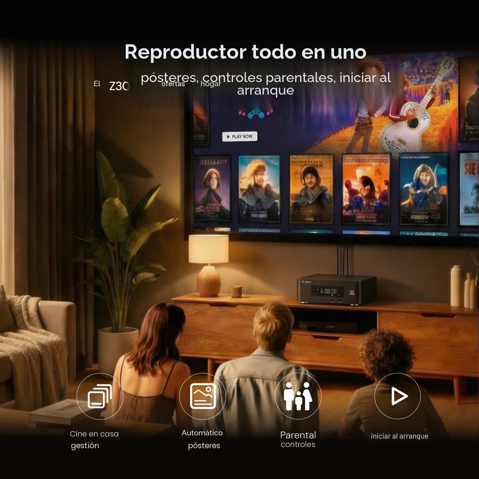 zidoo Z30 PRO-8K Reproductor multimedia Amlogic S928X-K Procesador 6G+64G,DV, HDR10+ Set parte superior Box,Android 11, BDMV/ISO,Bahía HDD