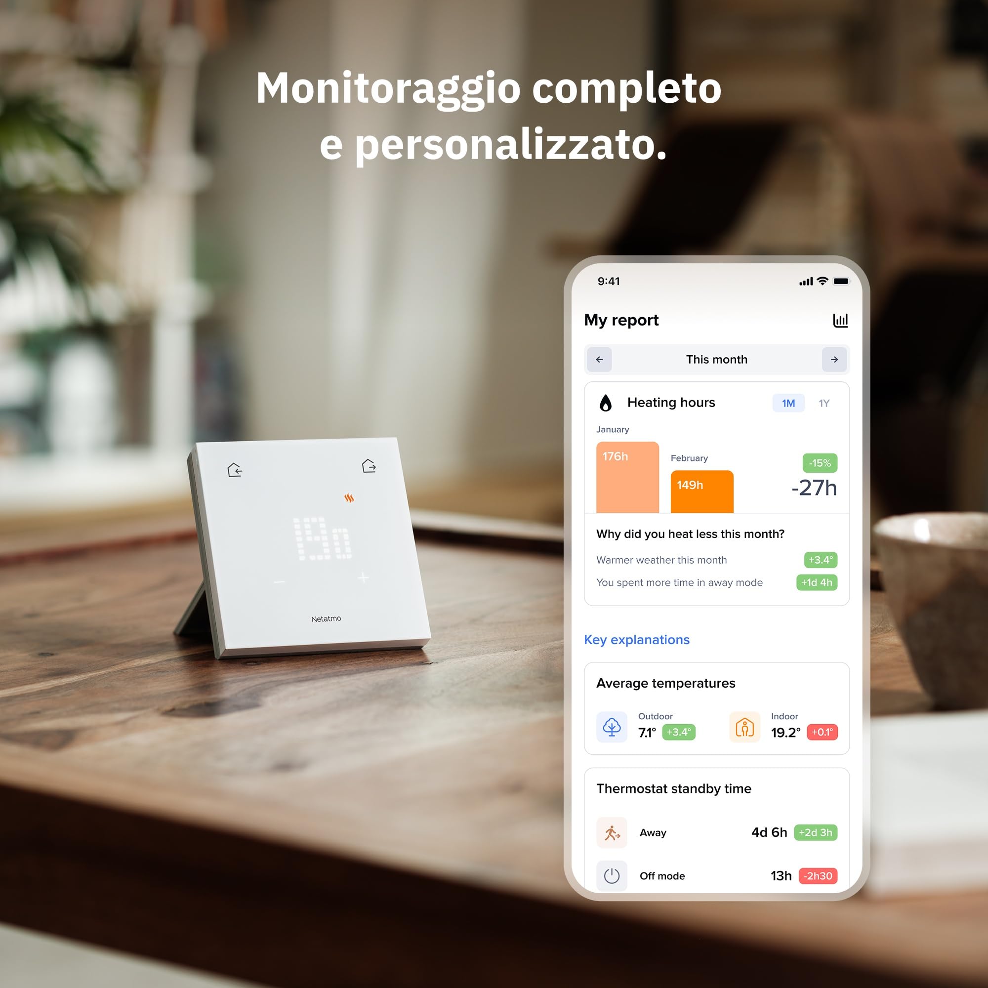 Netatmo Termostato Intelligente ORIGINAL per riscaldamento autonomo - Kit per Installazione Wireless o Cablata, Supporto Incluso, Compatibile con Matter (Alexa, Google Home, Casa di Apple) – ETP-AMZ