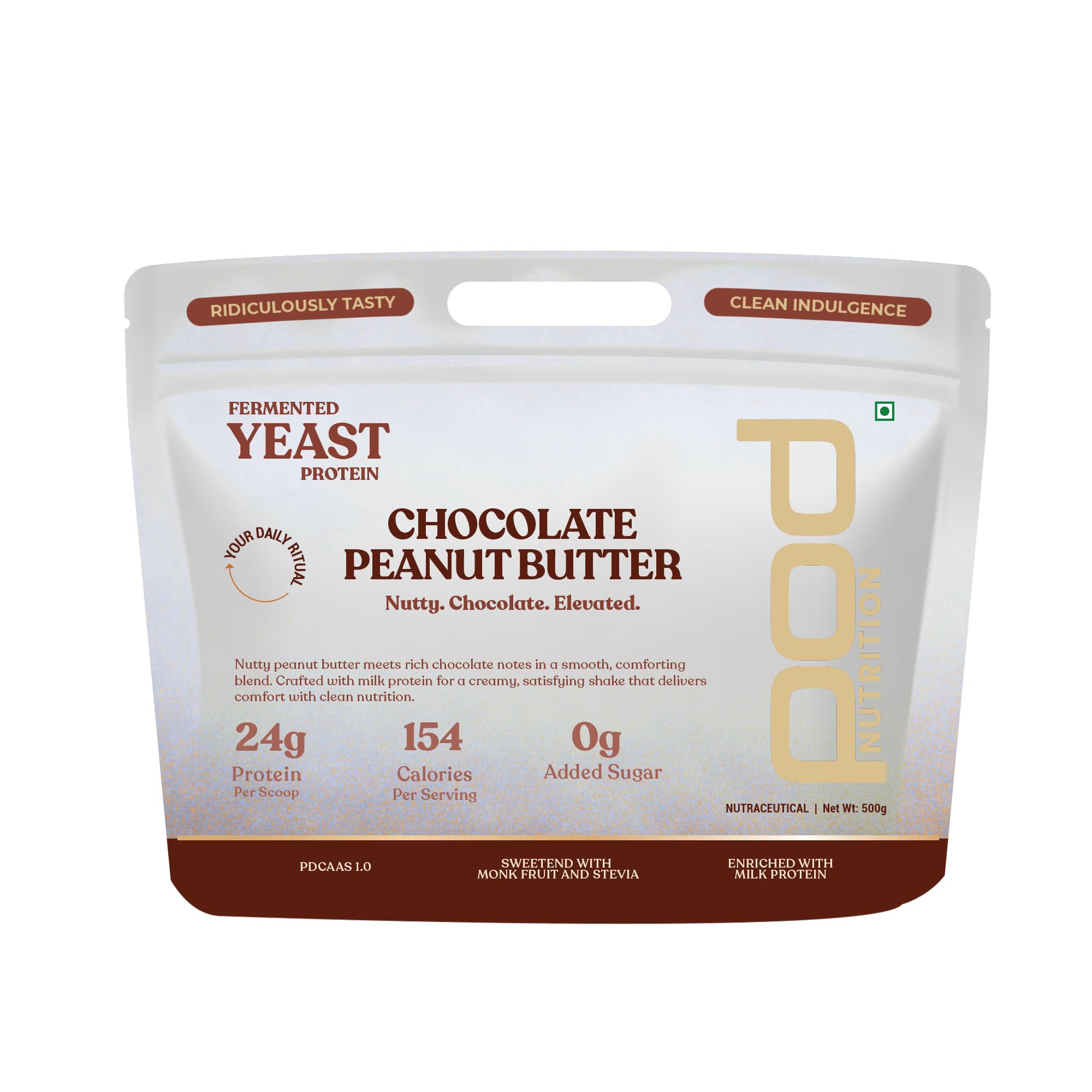 Yeast Protein Powder – Chocolate Peanutbutter | 24g Protein per Serving | Fermented Yeast Protein | 0g Added Sugar | Monk Fruit & Stevia | Plant-Based Protein Alternative | 500g