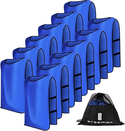 Miniatura 1 de brooman Scrimmage - Chaleco de entrenamiento para niños, jóvenes y adultos, camiseta de práctica de fútbol atlético (12 y 24 unidades)